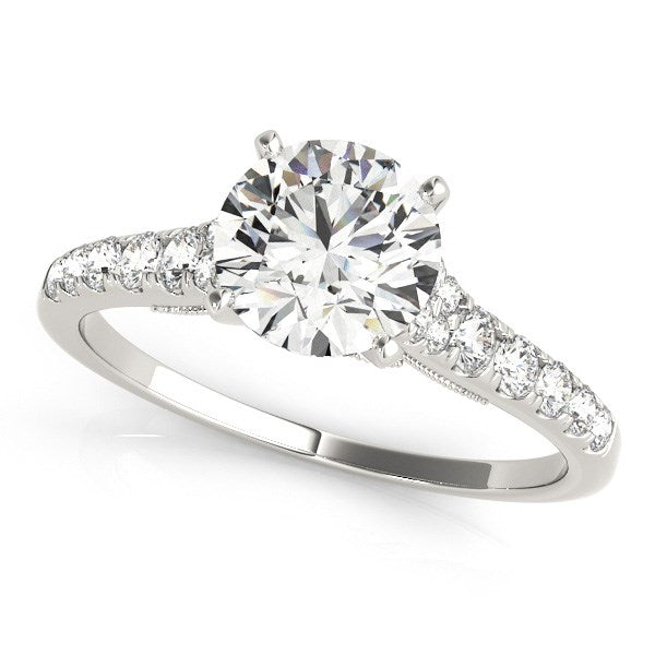 Diamond Engagement Ring With Single Row Band (1 3/4 cttw)