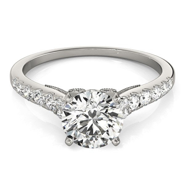 Diamond Engagement Ring With Single Row Band (1 3/4 cttw)