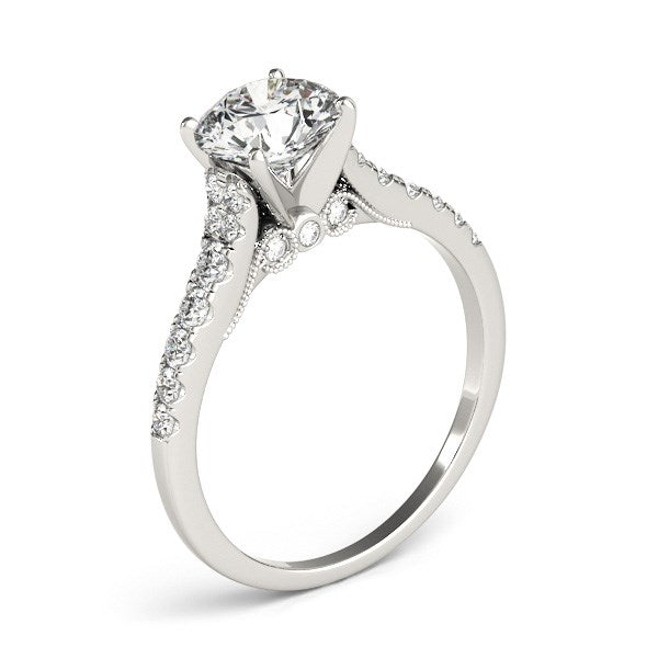 Diamond Engagement Ring With Single Row Band (1 3/4 cttw)