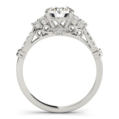 Side Clusters Round Diamond Engagement Ring (1 1/8 cttw)