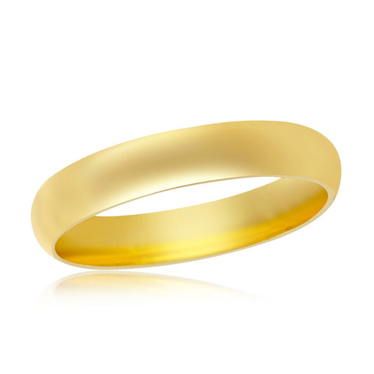 Sterling Silver 4mm Band Ring- Gold Plated