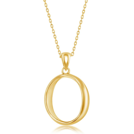 Sterling Silver Gold Plated 'O' Pendant