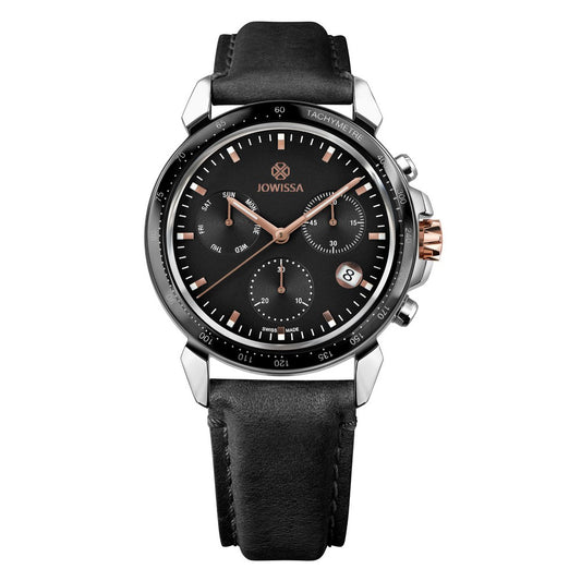 LEWY9, Swiss Quartz Chronopgraph Watch, 22mm Band - Black & Rose Dial | MSRP: $439.90