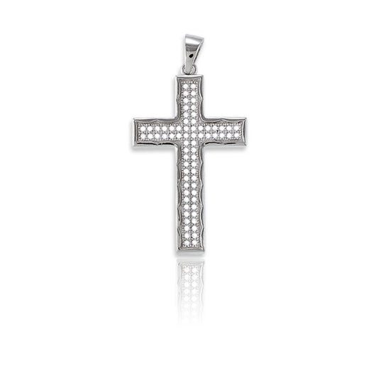 Sterling Silver Micro Pave Cross Pendant