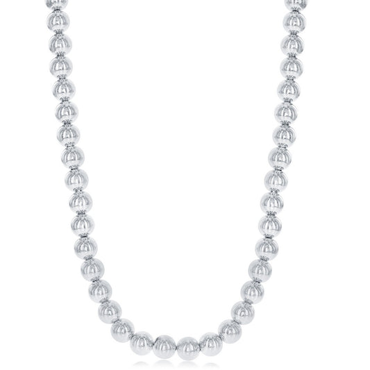 Sterling Silver 8MM Bead Necklace