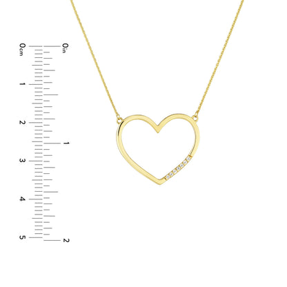 Open Heart Diamond Row Necklace