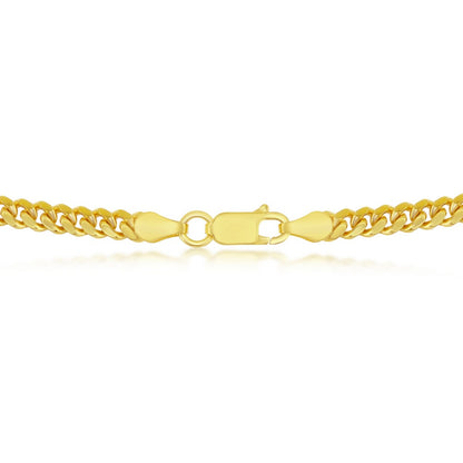 Sterling Silver 4mm 'Solid' Miami Cuban Chain - Gold Plated