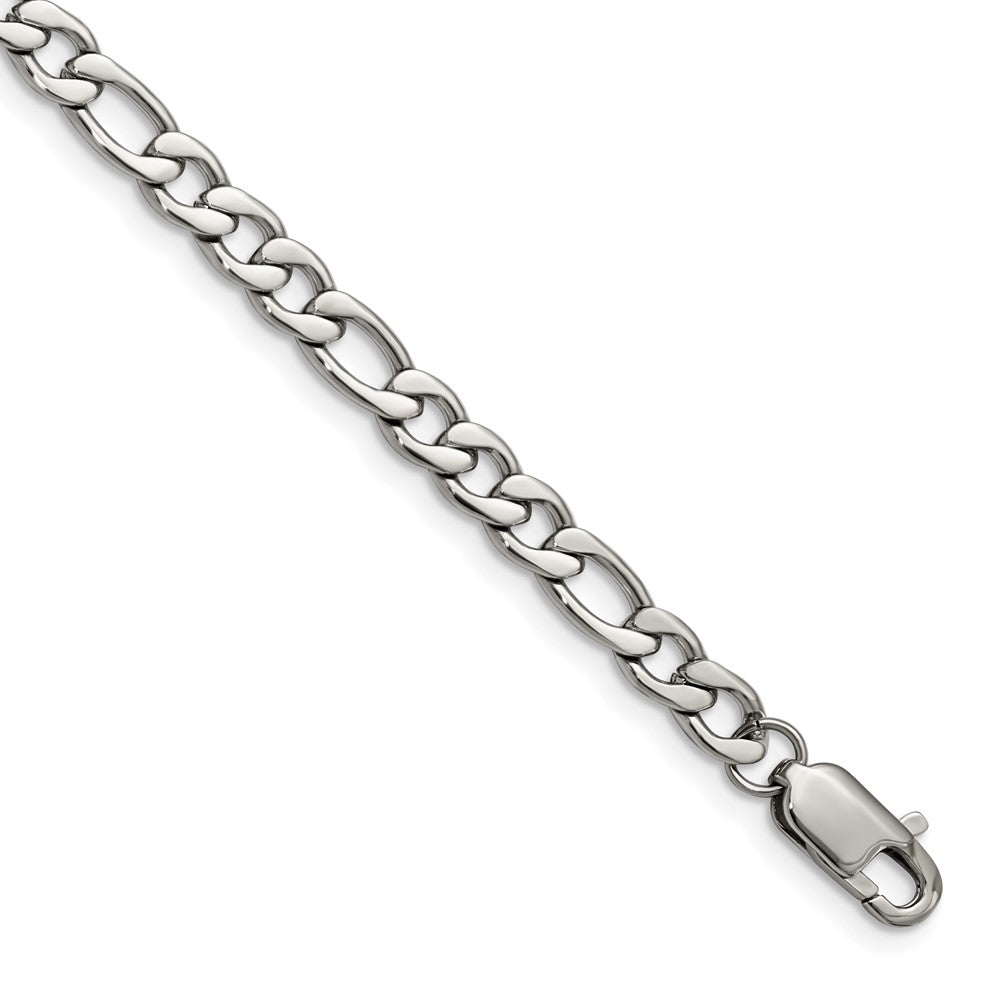 Stainless Steel Polished 9in Figaro Bracelet