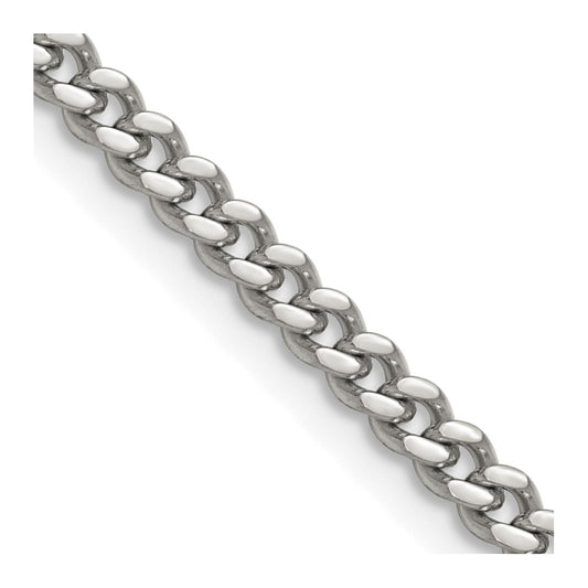 Stainless Steel Polished 4mm 24in Curb Chain