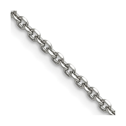 Stainless Steel Polished 2.7mm 24in Cable Chain