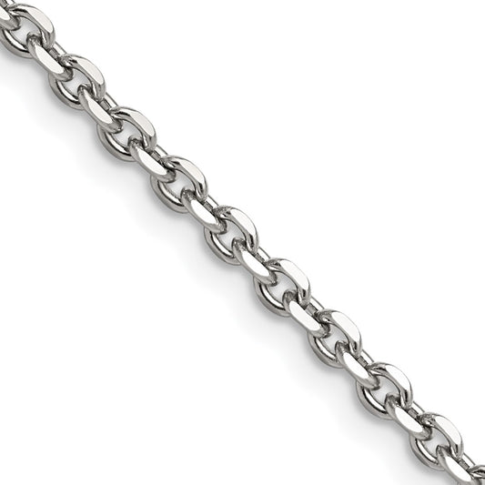 Stainless Steel Polished 3.4mm 24in Cable Chain