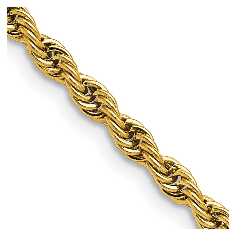 Stainless Steel Polished Yellow IP-plated 4mm 22 inch Rope Chain
