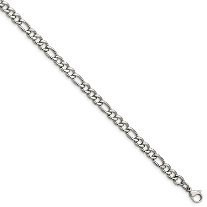 Stainless Steel Polished 5.3mm 24in Figaro Chain