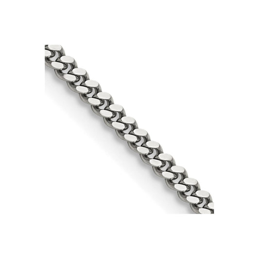 Stainless Steel Polished 3mm 24in Curb Chain