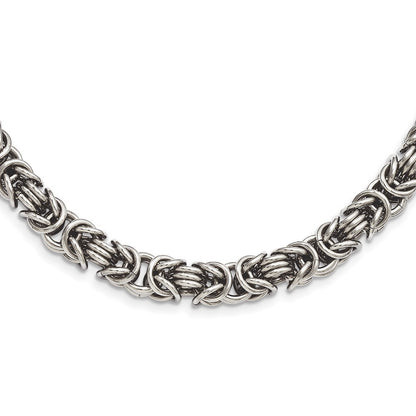Stainless Steel Polished Fancy Link 18in Necklace