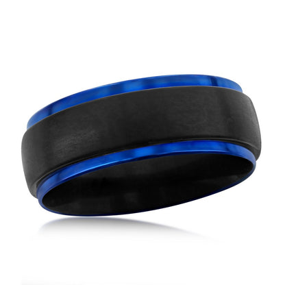 Stainleses Steel Black and Blue Band
