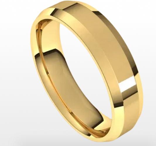 10K Yellow Gold 5mm Beveled Edge Band