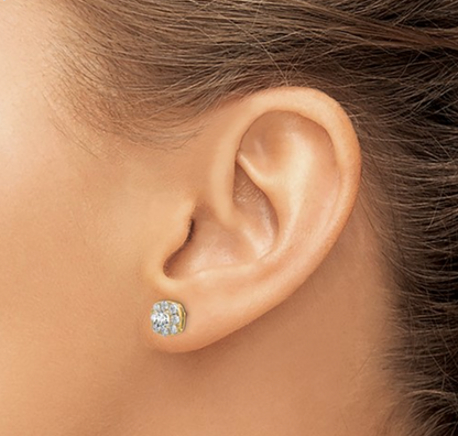 Lab Diamond Cushion Halo Earrings