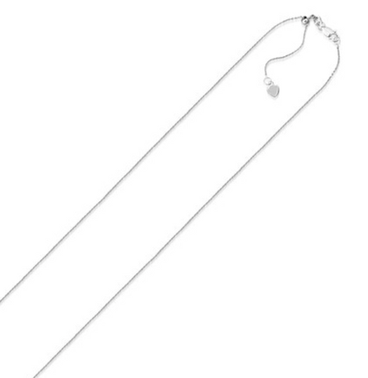 Adjustable Cable Chain in 10K White Gold