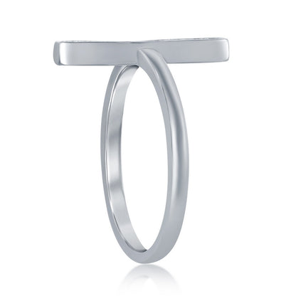 Sterling Silver Single Vertical CZ Bar Ring