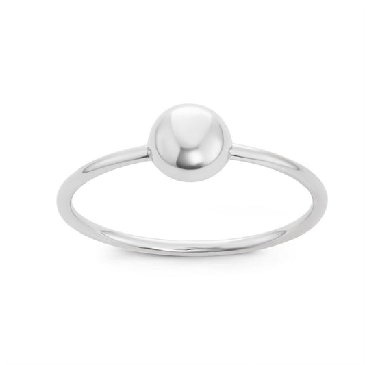 Sterling Silver Small Shiny Bead Ring