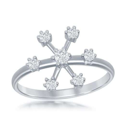 Sterling Silver CZ Snowflake Ring