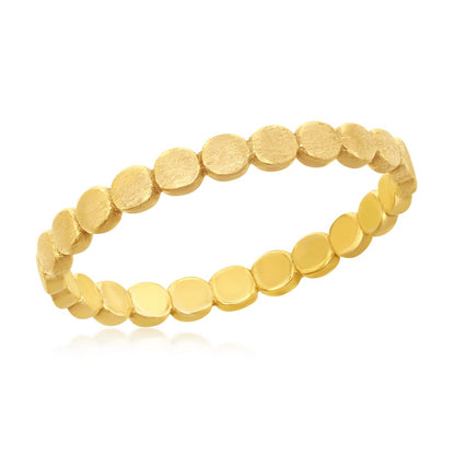 Sterling Silver Matte Linked Circles Ring -  Gold Plated