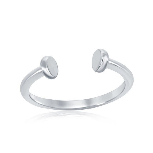 Sterling Silver Open Round End Ring