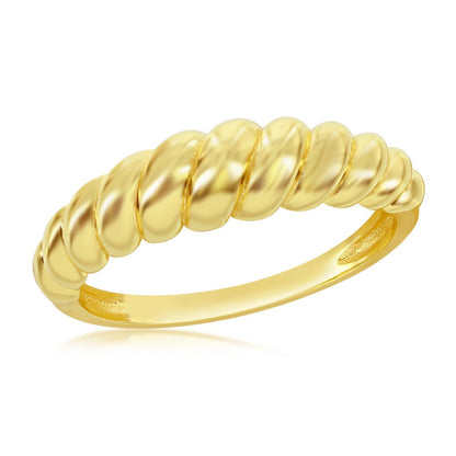 Sterling Silver Croissant Ring - Gold Plated