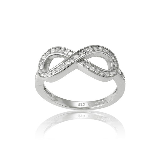 Sterling Silver CZ Infinity Ring