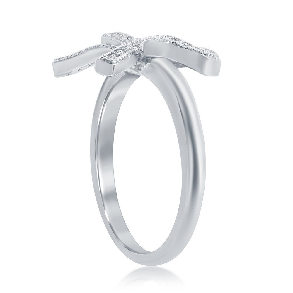 Sterling Silver CZ Bow Ring
