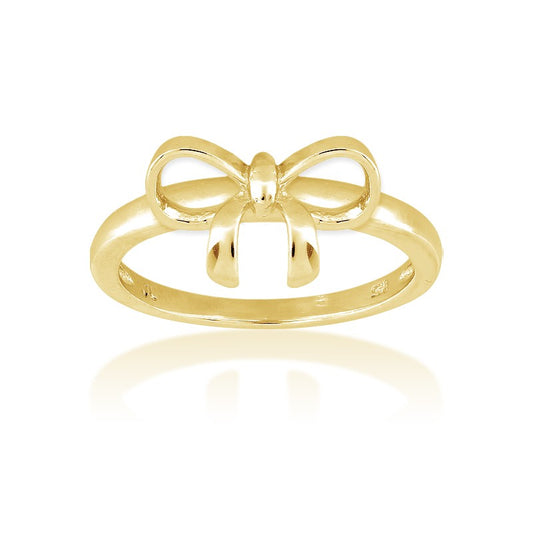 Sterling Silver Bow Ring - Gold Plated