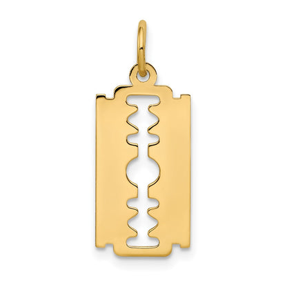 14k Polished Razor Blade Charm