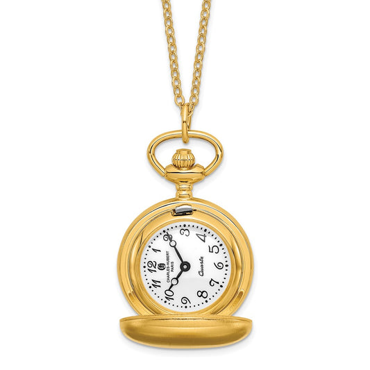 Ladies Charles Hubert Satin Gold-finish Brass Pendant Watch