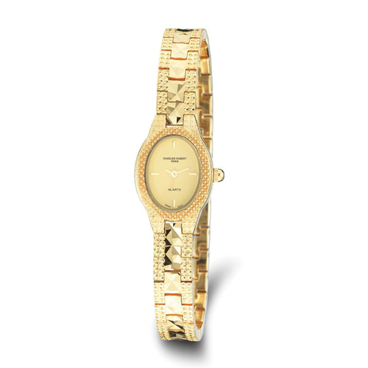 Ladies Charles Hubert Gold-finish Brass Gold Dial 18x22mm Watch