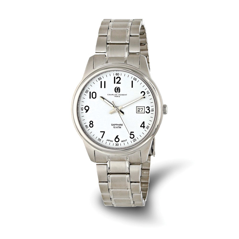 Mens Charles Hubert Titanium 40mm White Dial Watch