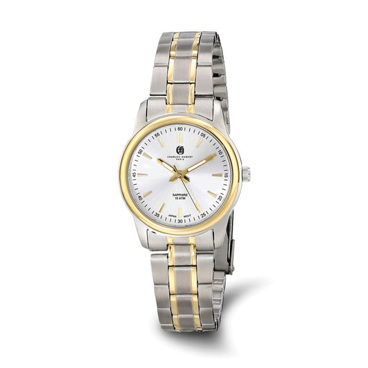Ladies Charles Hubert Two-Tone Titanium 30mm Silver-tone Dial Watch
