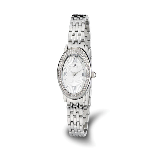 Ladies Charles Hubert Stainless Steel Crystal Bezel  21x32mm Watch