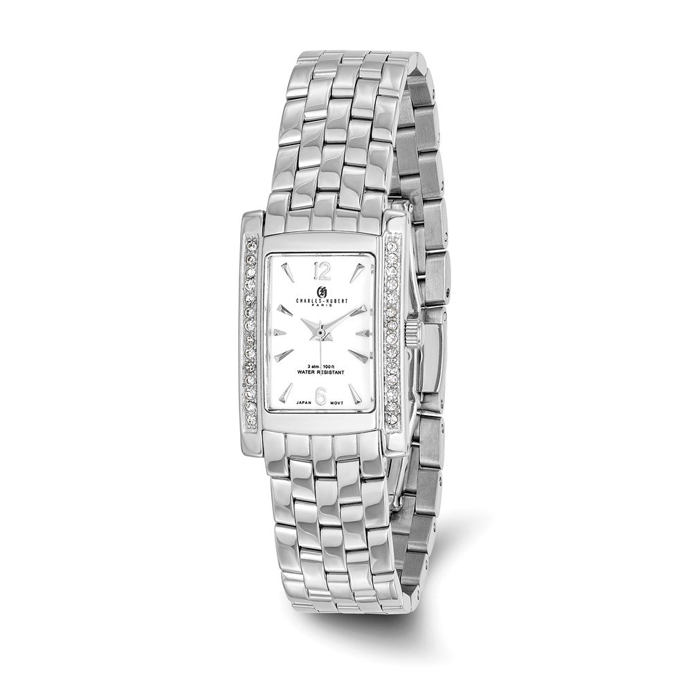Ladies Charles Hubert Solid Stainless Steel White Dial 20x25mm Watch
