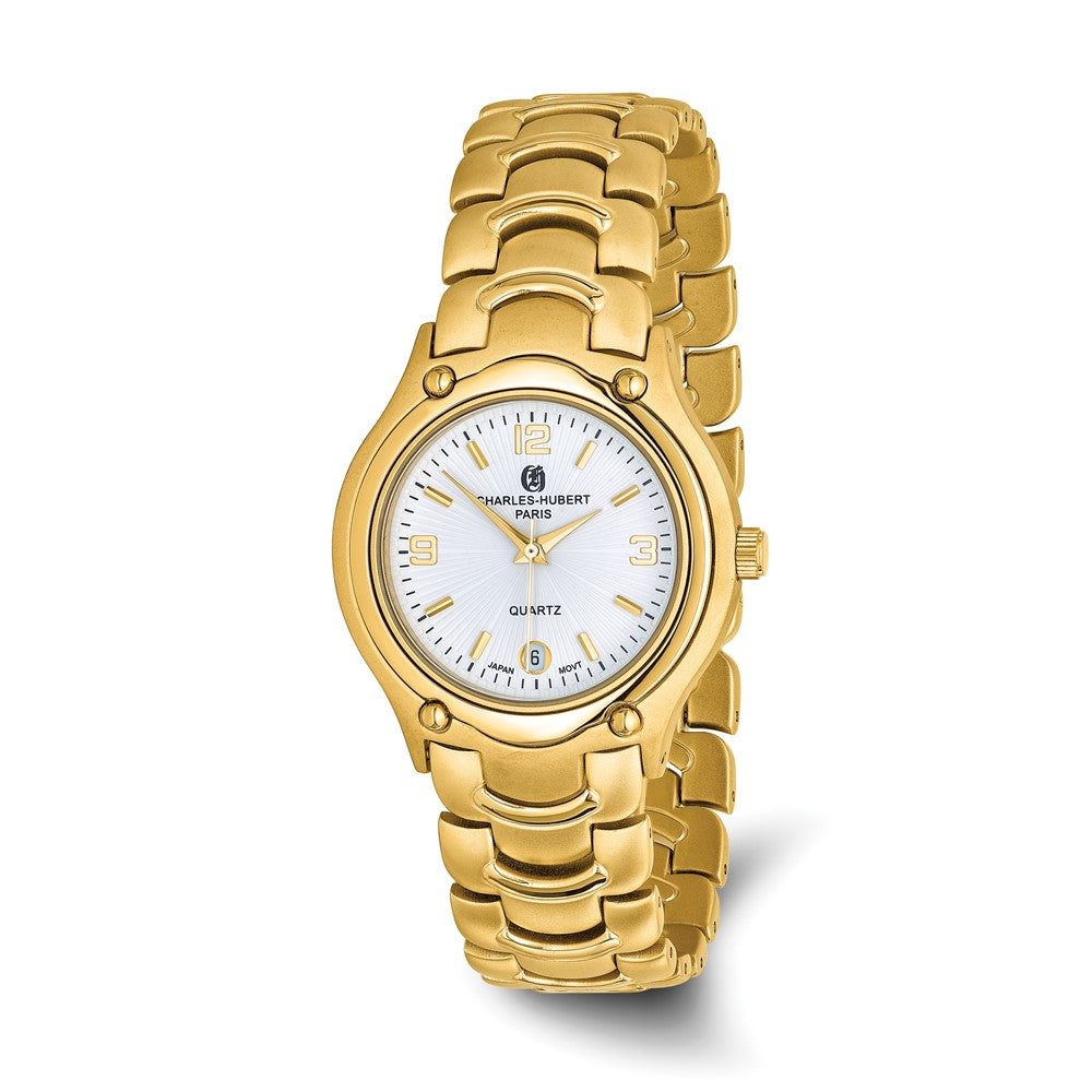 Mens Charles Hubert Gold-finish White Dial Watch