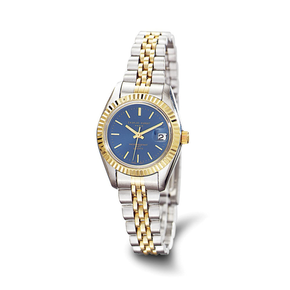 Ladies Charles Hubert Two-tone Stainless Steel Blue Dial Watch