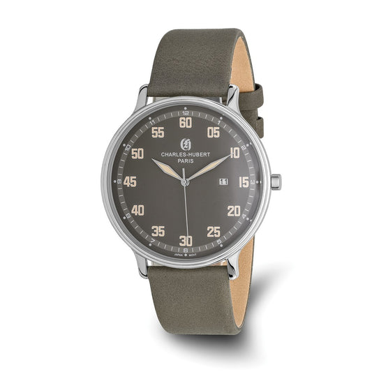 Charles Hubert Stainless Steel Grey Dial Quartz Watch