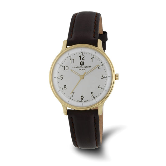 Ladies Charles Hubert IP-plated Stainless Steel White Dial Watch