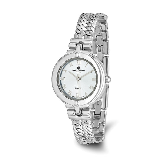 Ladies Charles Hubert Chrome-finish Silver Dial Chain Bracelet Watch
