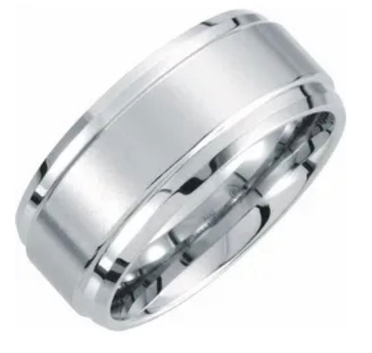 White Tungsten 10mm Ring