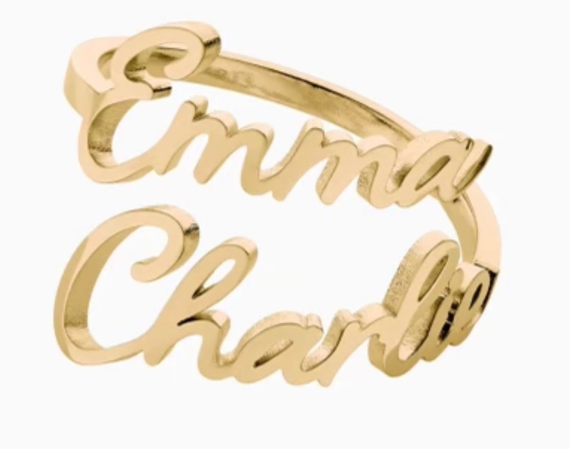 Custom 2 Name Ring