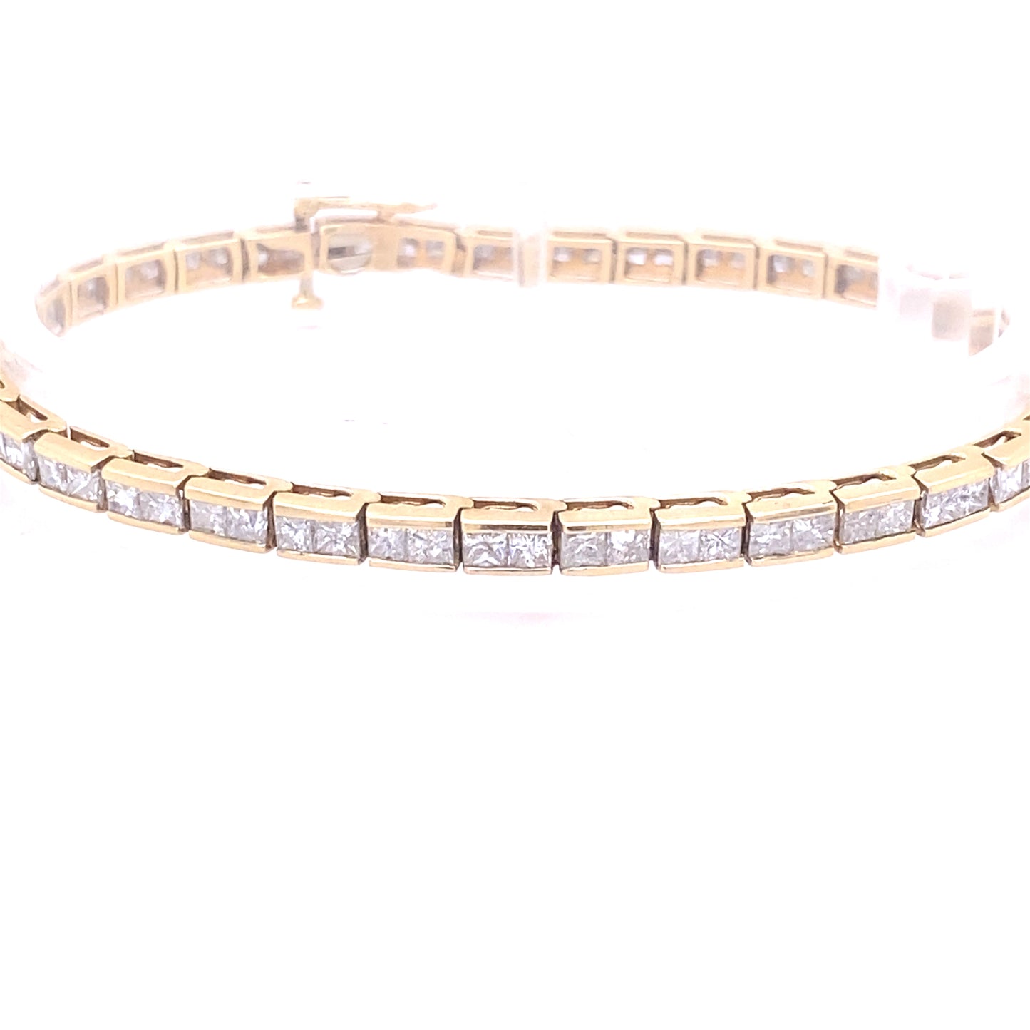 Princess Cut Diamond Line Bracelet